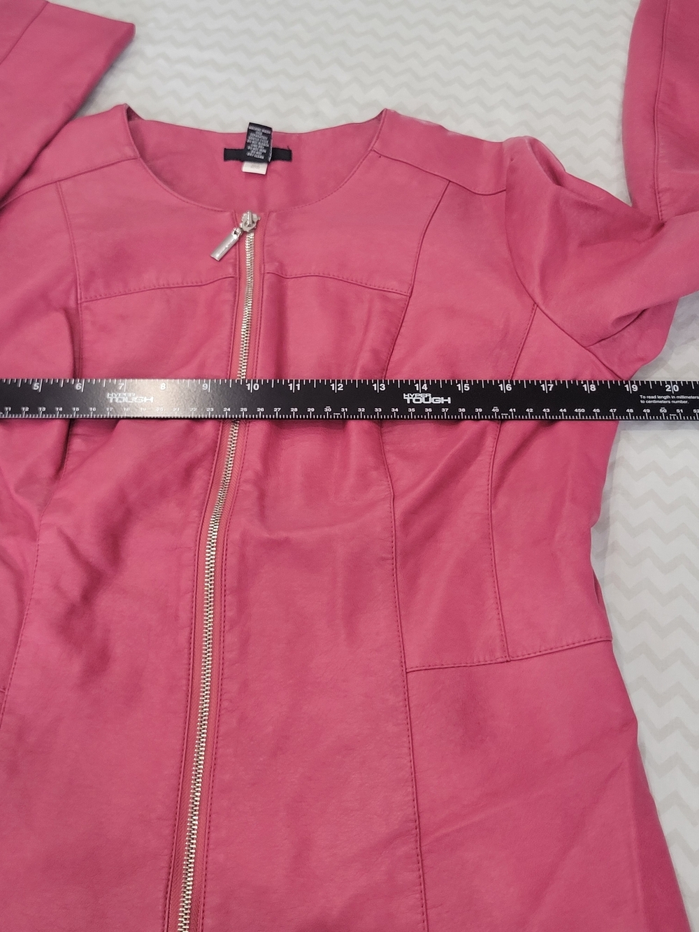 Alfani Dusty Rose Zip-Front Faux Leather Jacket Size Small - Picture 7 of 9